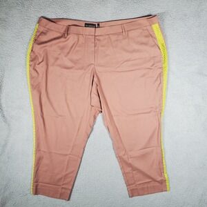 Wildfang Empower Colorblock Slim Crop Pant Womens 26W Mauve Neon Green Office